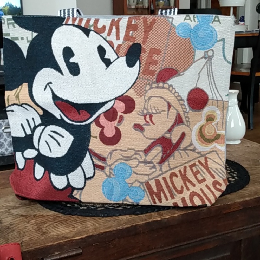 Disney Mickey Mouse Multicolor Tote Bag - Black, Red, Blue, Cream